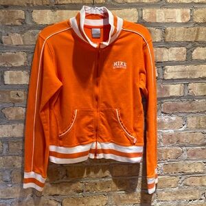 Nike athletics women’s jacket size large running full zip orange